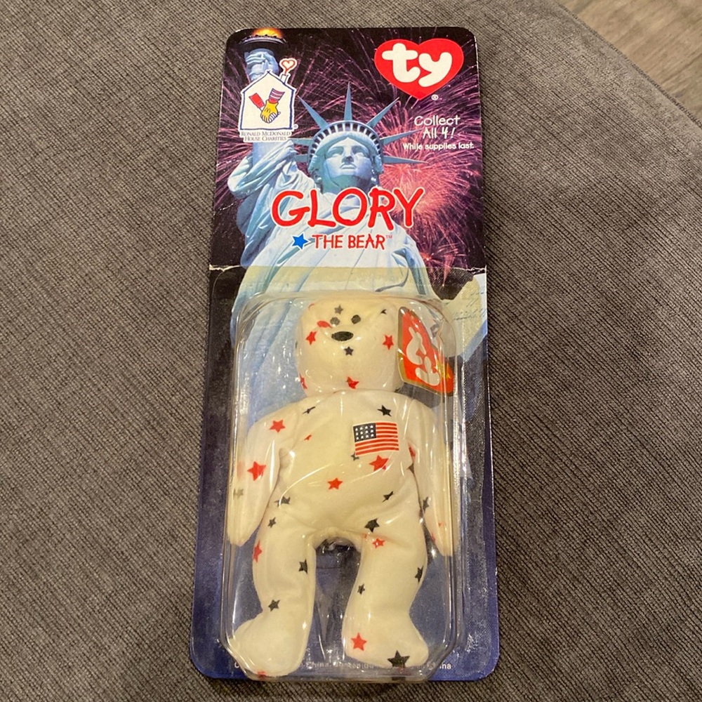 1999 McDonald’s Teenie Beanie Baby - Glory the Bear       vintage toys toy